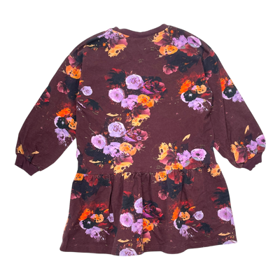 Kaiko sweat tunic dress, flowers | 134/140cm