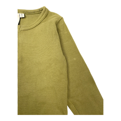 Kaiko rib shirt, olive | 86/92cm