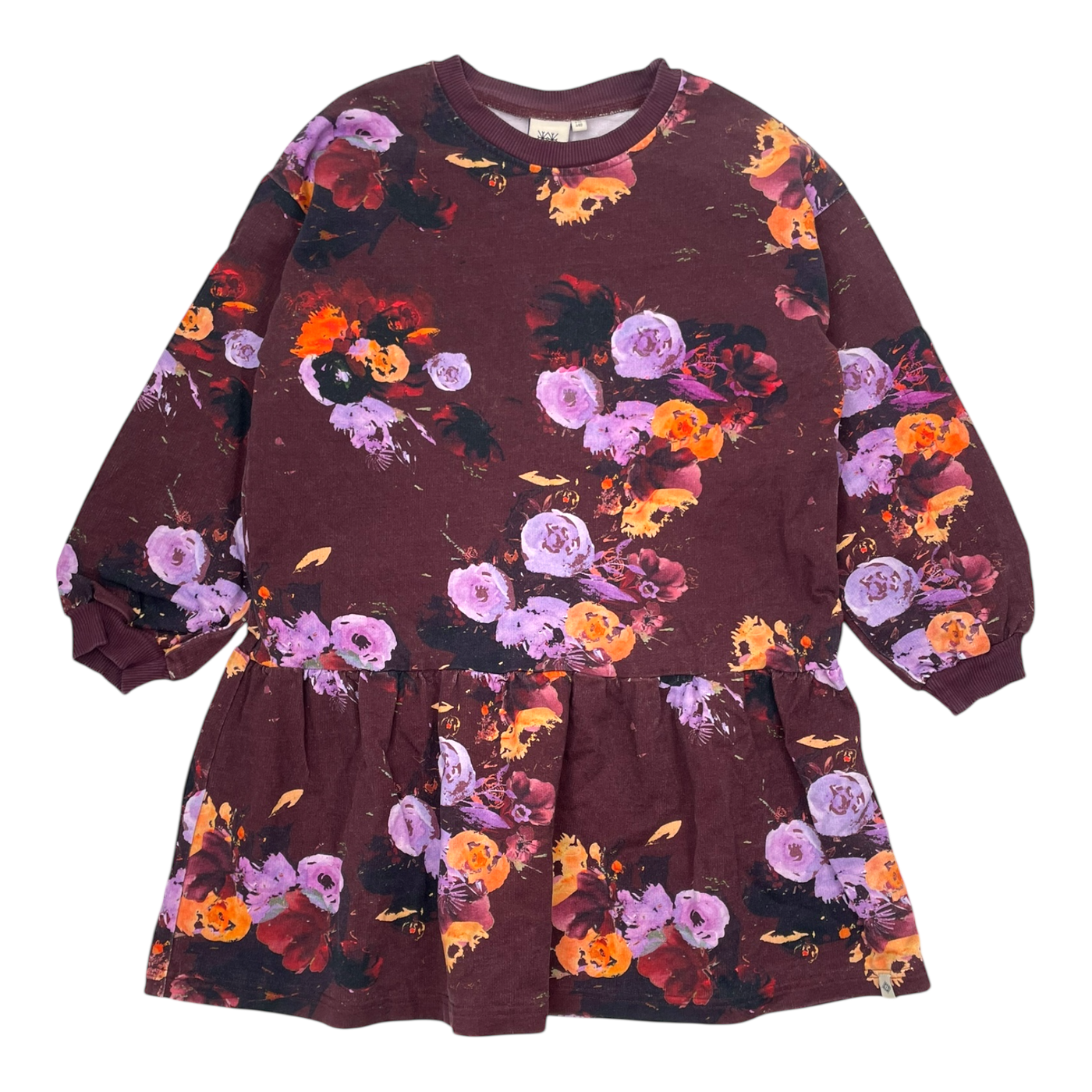 Kaiko sweat tunic dress, flowers | 134/140cm