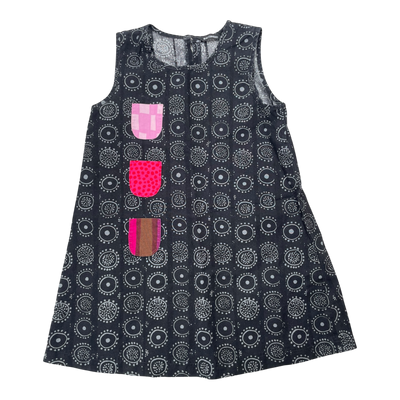 Marimekko sleeveless taskumekko dress, pockets | 104/110cm