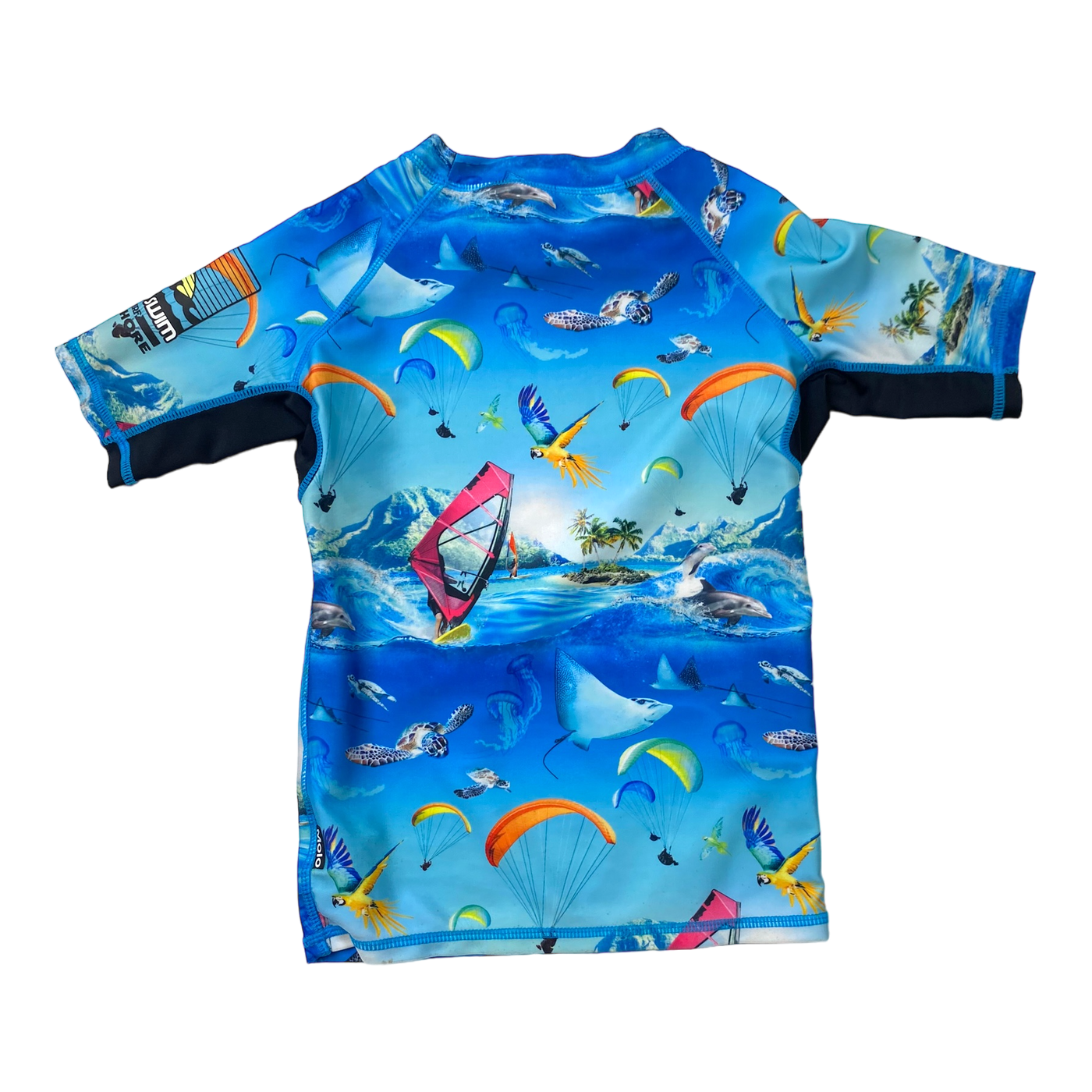 Molo UV swim shirt, water print | 110/116cm