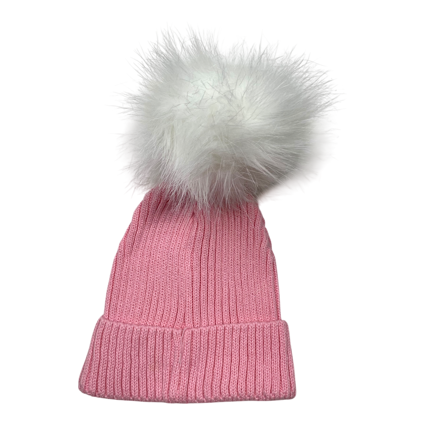 Metsola knit beanie with pom, pink | 6-8y