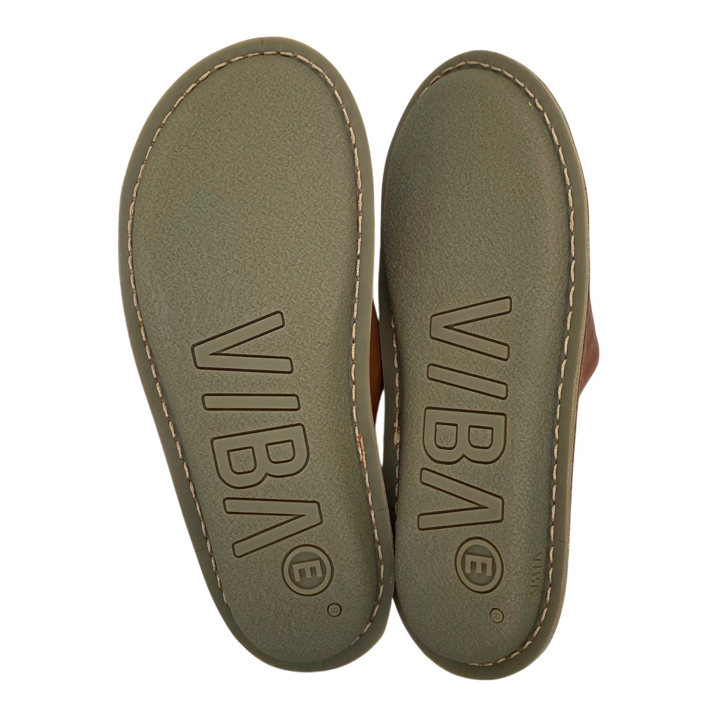 VIBAe Roma leather slippers, cognac brown | 45