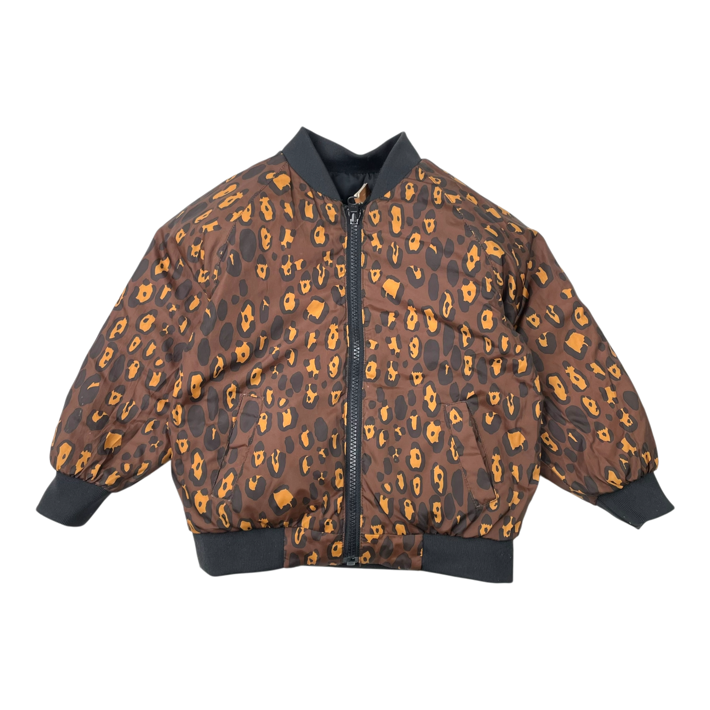 Mini Rodini reversible insulator jacket, leopard/black | 92/98cm