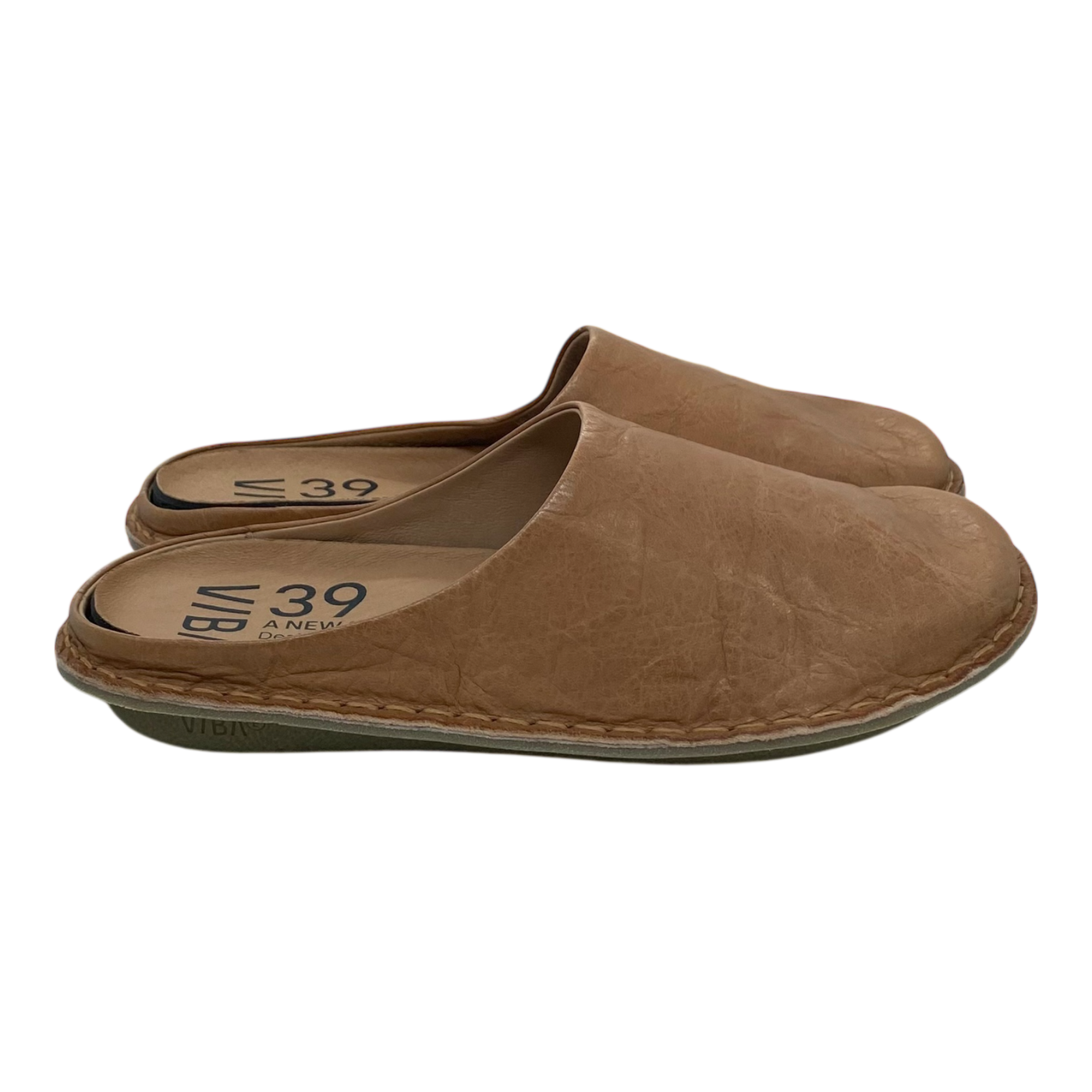 VIBAe Roma leather slippers, fawn tan | 39