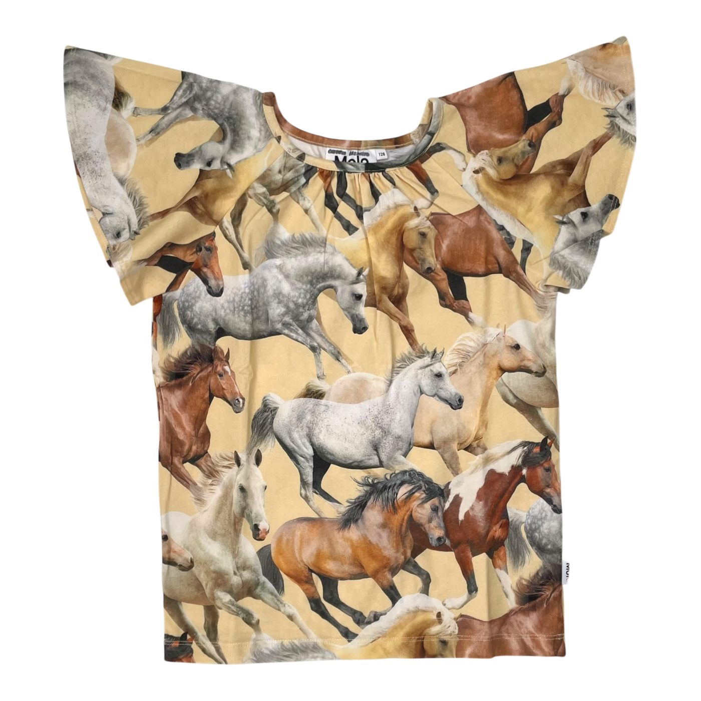 Molo frill t-shirt, horses | 128cm