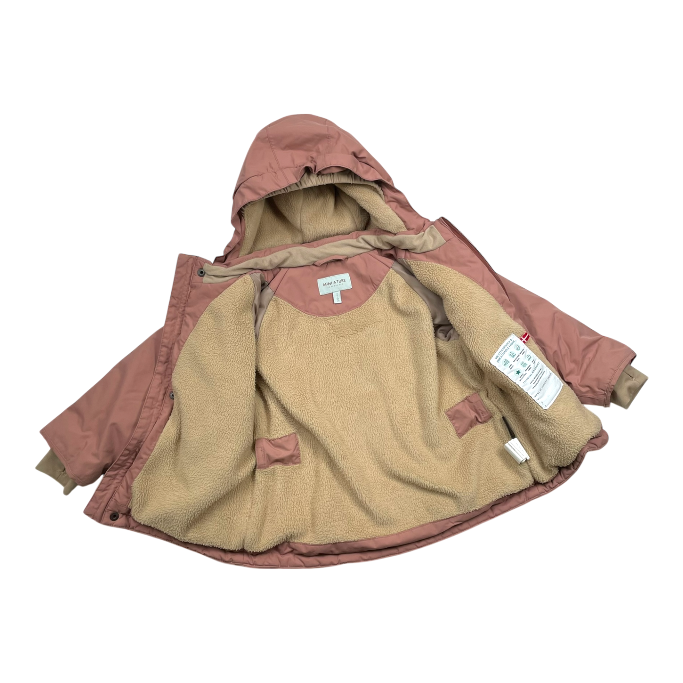Mini A Ture matwally fleece lined winter jacket, dusty rose | 92cm