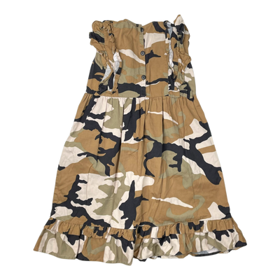 Vimma ruffle woven dress, camo | 130cm