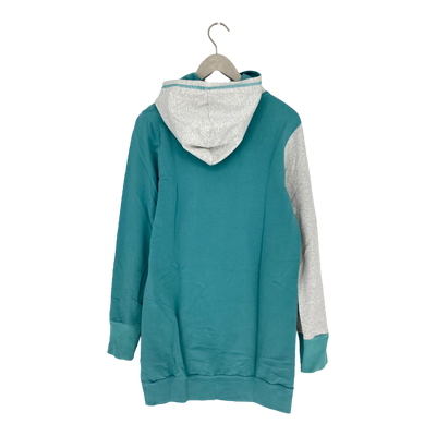 Ommellinen hoodie tunic, grey/turquoise | woman M