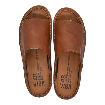 VIBAe Saint Tropez leather sandals, cognac brown | 48