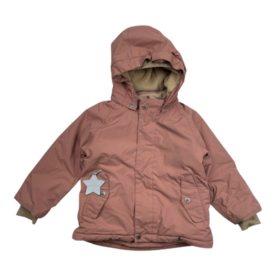Mini A Ture matwally fleece lined winter jacket, dusty rose | 92cm