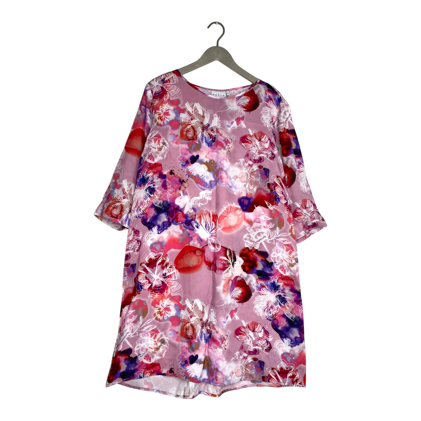 Nakoa belted dress, pink flower | woman XL