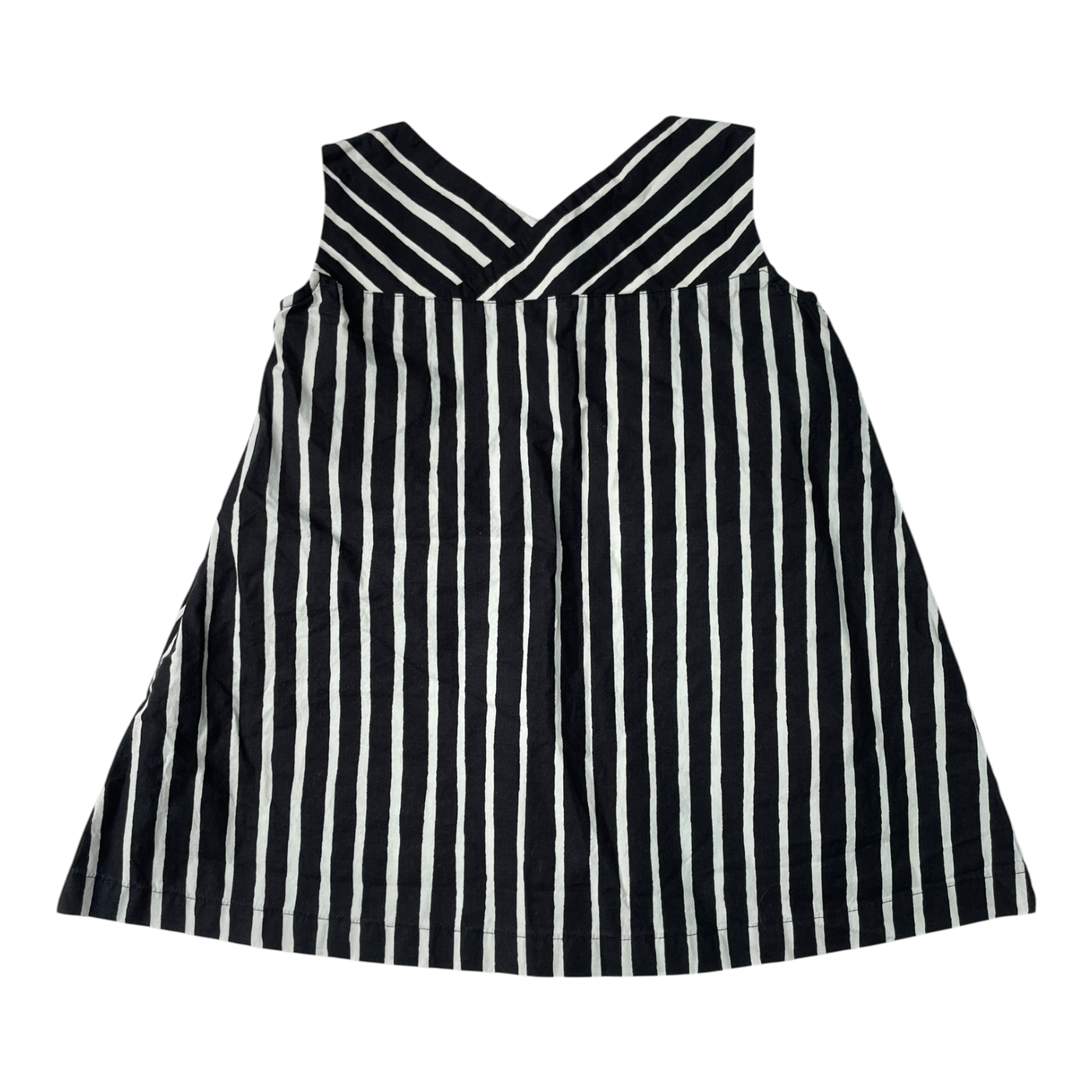 Marimekko helle piccolo woven dress, black & white | 92/98cm