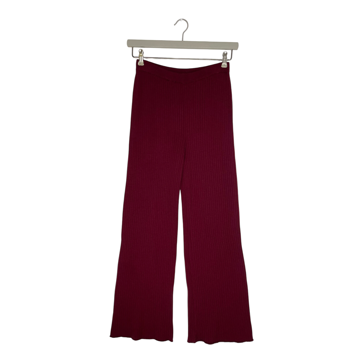 Falla kelo fine rib knit pants, burgundy | woman S