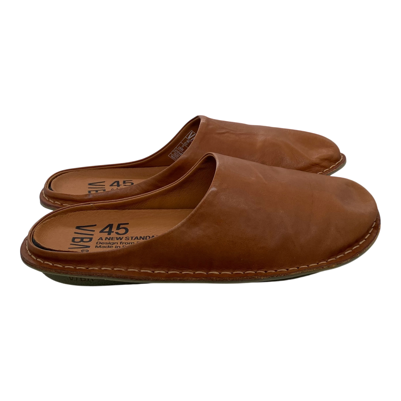 VIBAe Roma leather slippers, cognac brown | 45