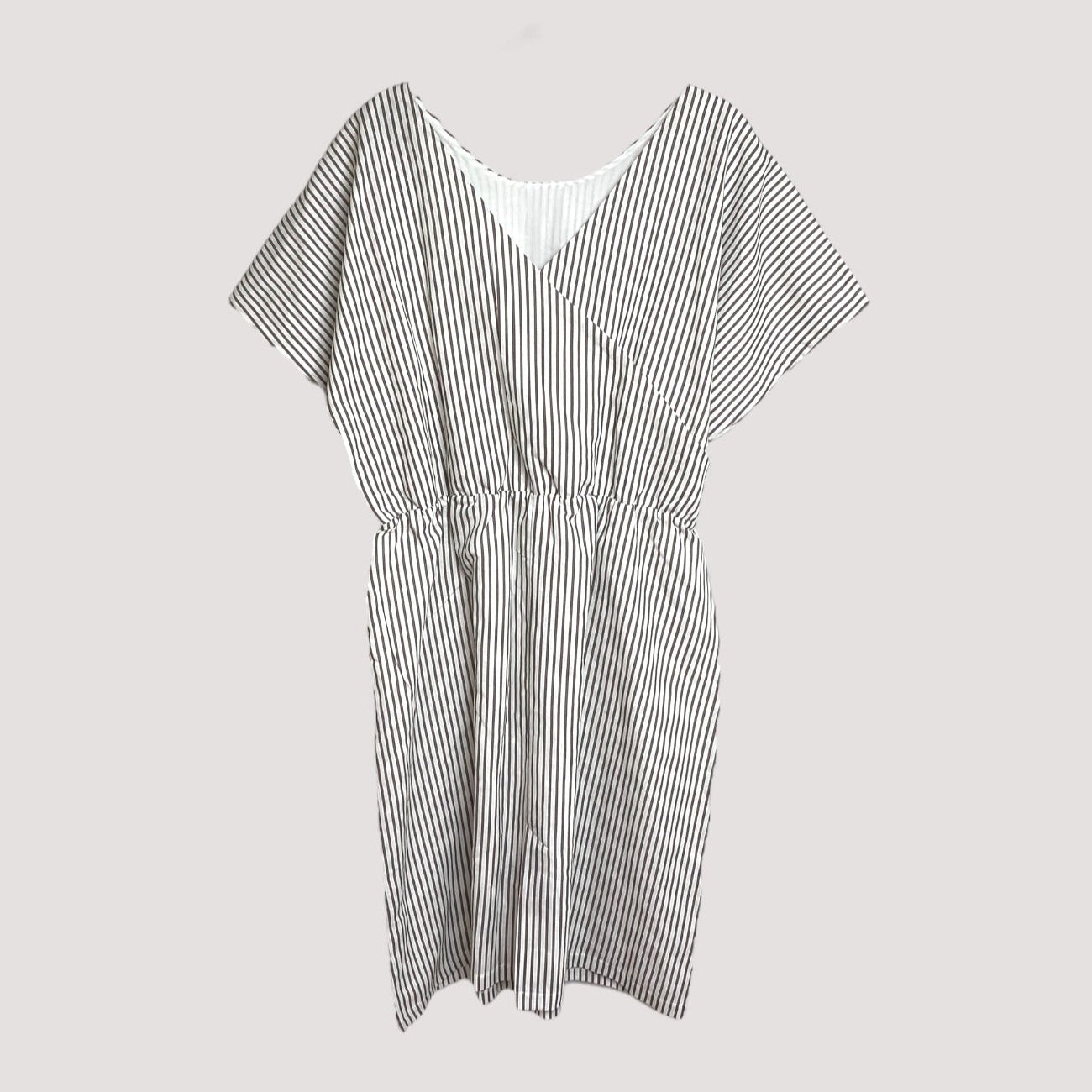 Kaiko linen wrap dress, stripes | women L
