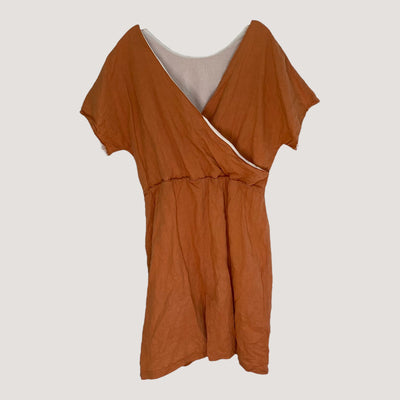 Kaiko linen wrap dress, orange | women XL