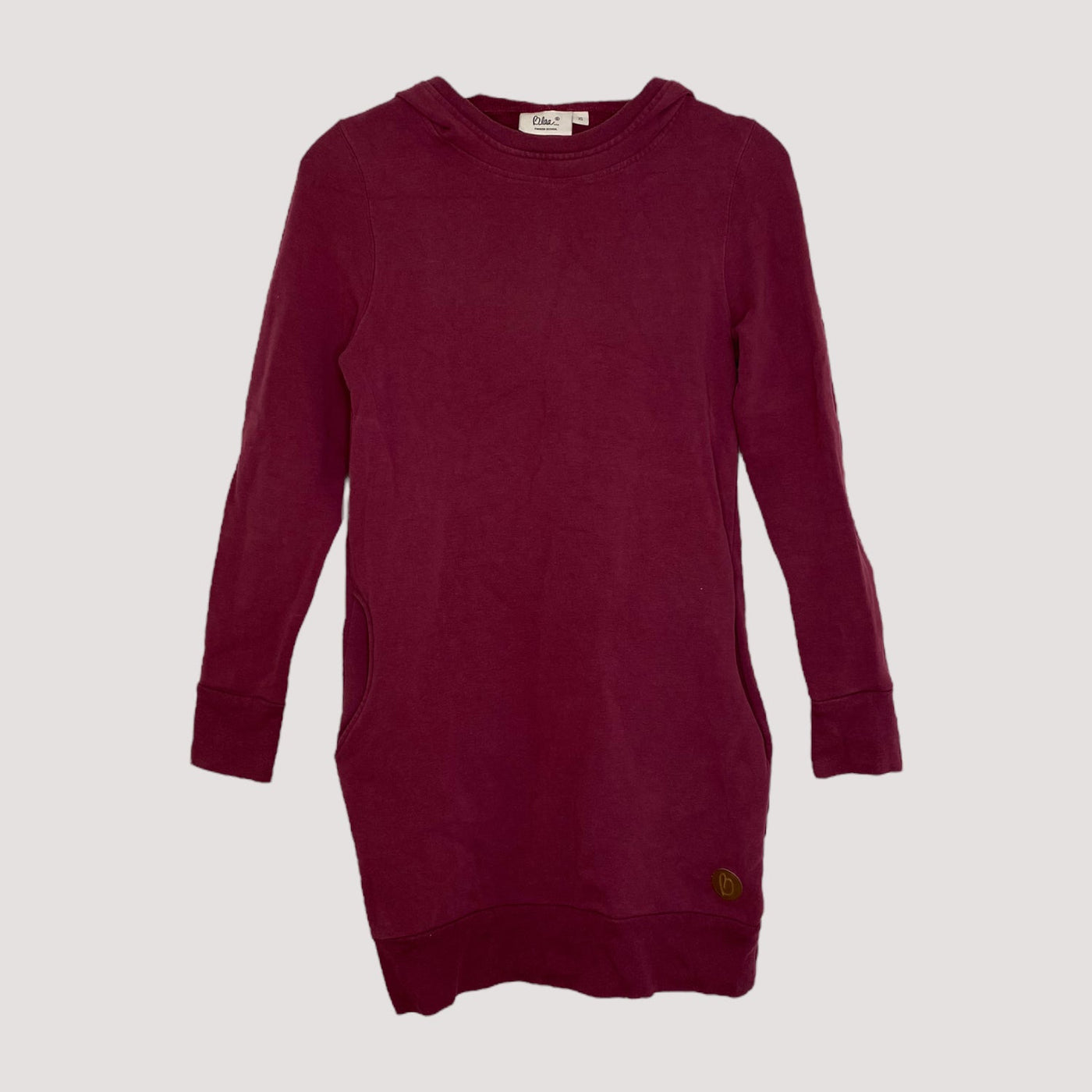 Blaa college hoodie tunic, burgundy | women XS