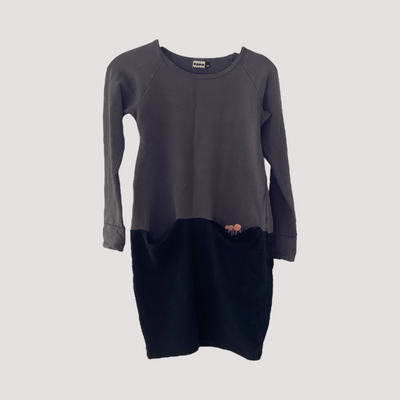split sweat dress, grey/black | women XS