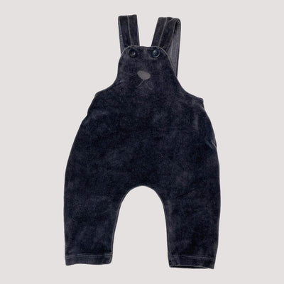 terry dungarees, pirate black | 74cm