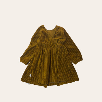 stripe velour dress, brown | 86/92cm