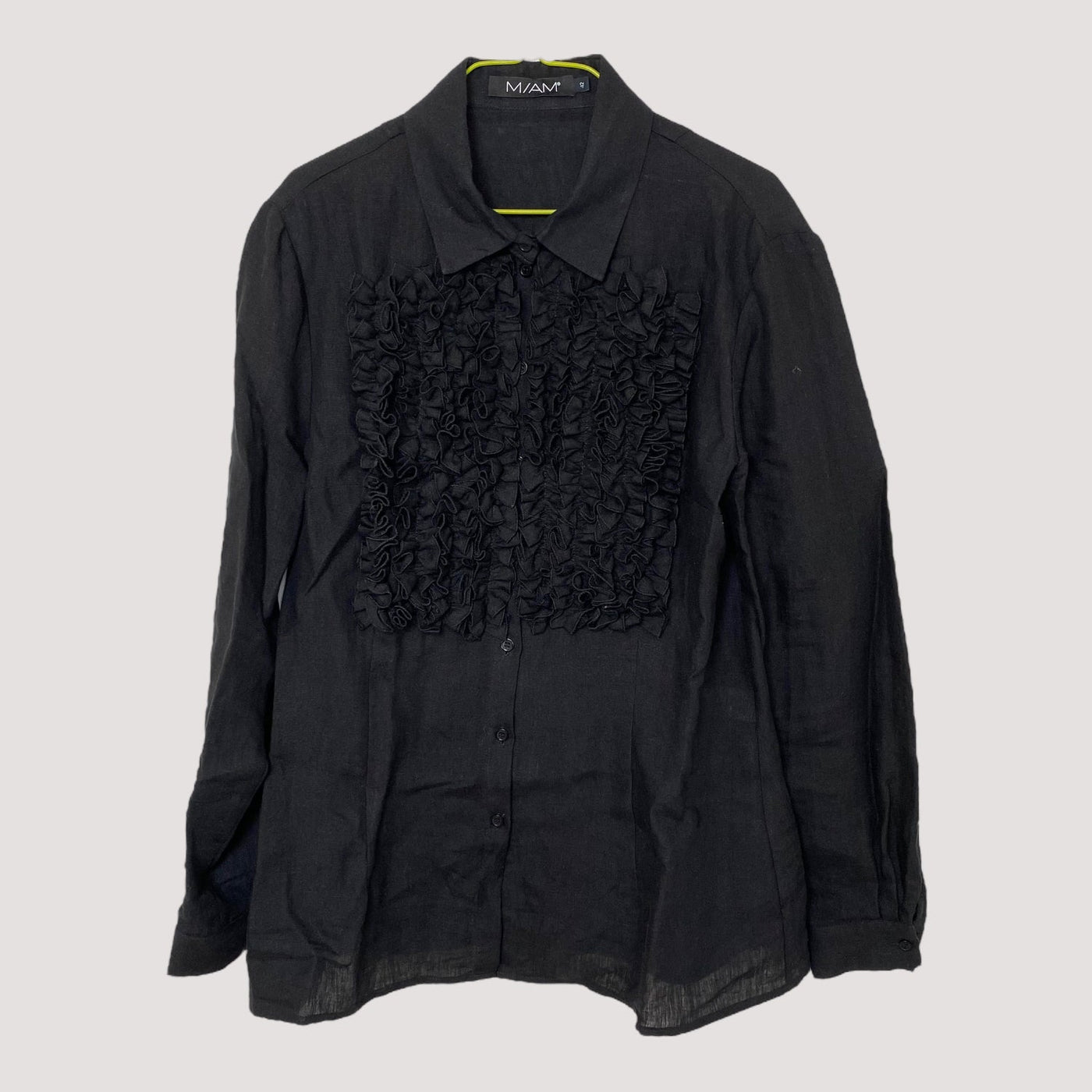MIAM ruffle shirt, black | women 42/L