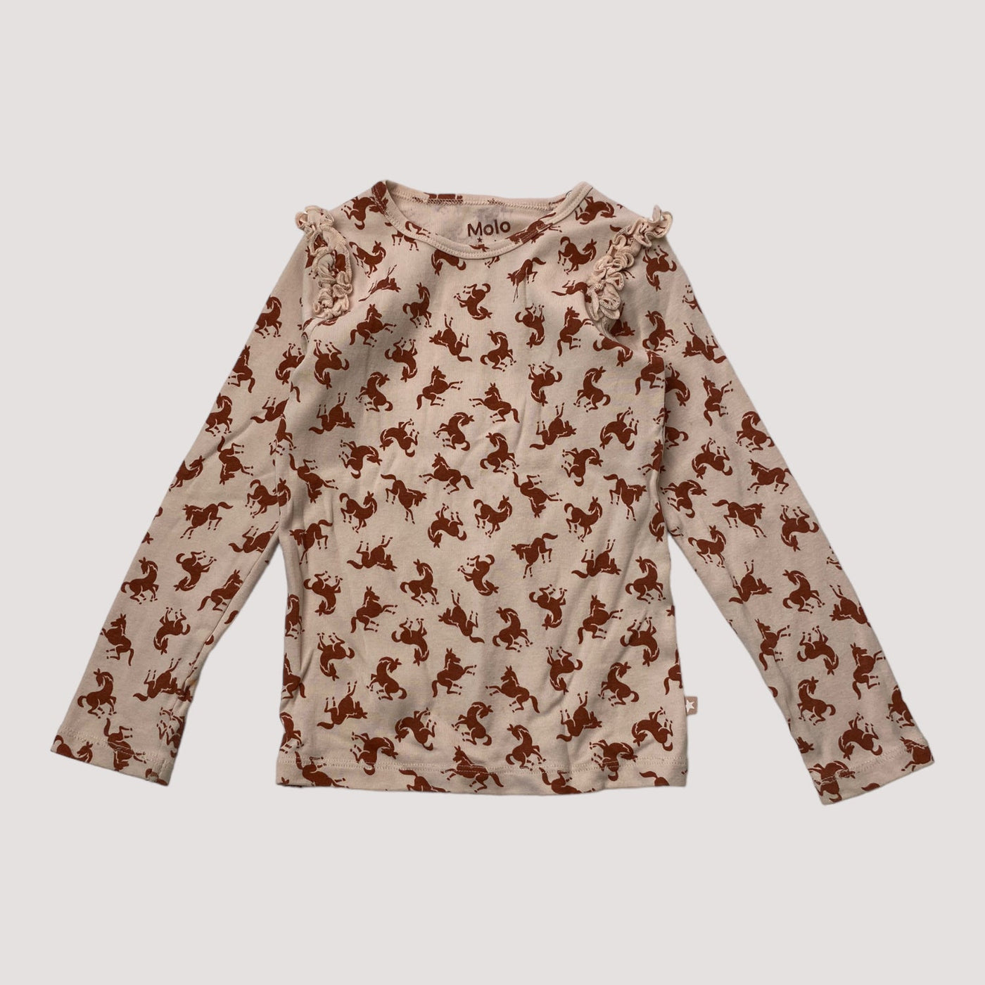 rib frill shirt, horses | 104cm
