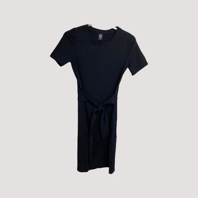 t-shirt belted dress, black | woman XXS