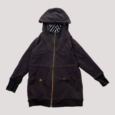 Papu zipper sweat jacket, dark brown | 98/104cm