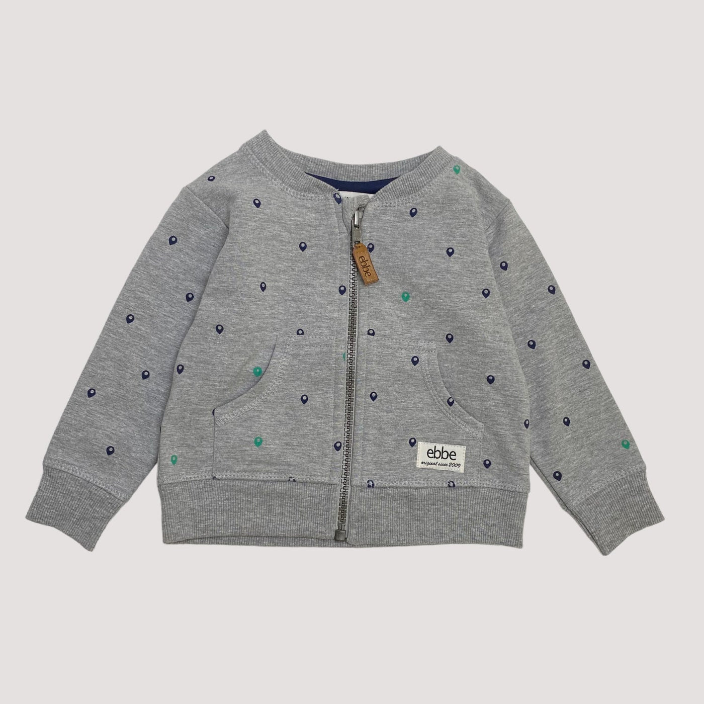 zipper sweatshirt, grey | 68cm