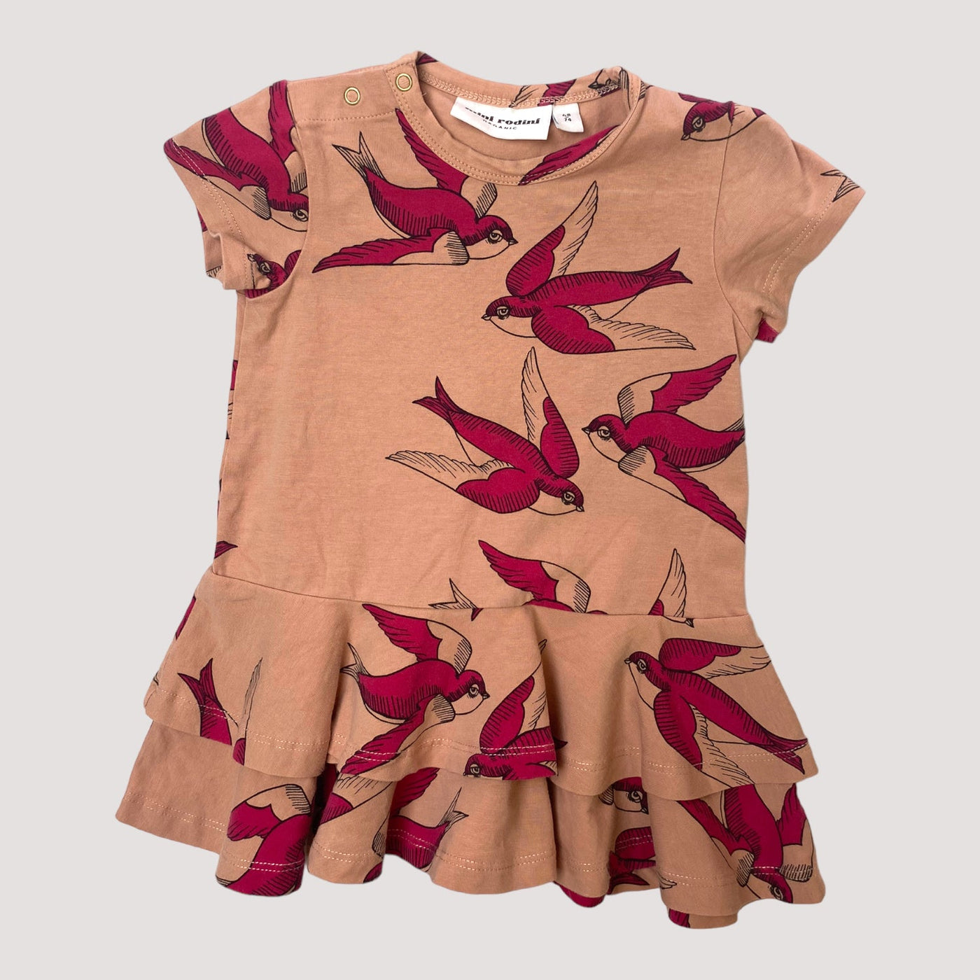 Mini Rodini dress, birds | 68/74cm