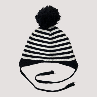 knitted cotton beanie, stripes | 1-2y