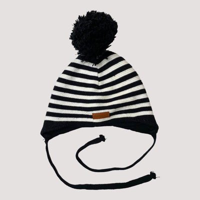 knitted cotton beanie, stripes | 1-2y