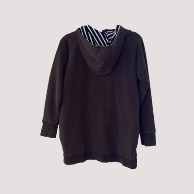 zipper sweat jacket, dark brown | women S