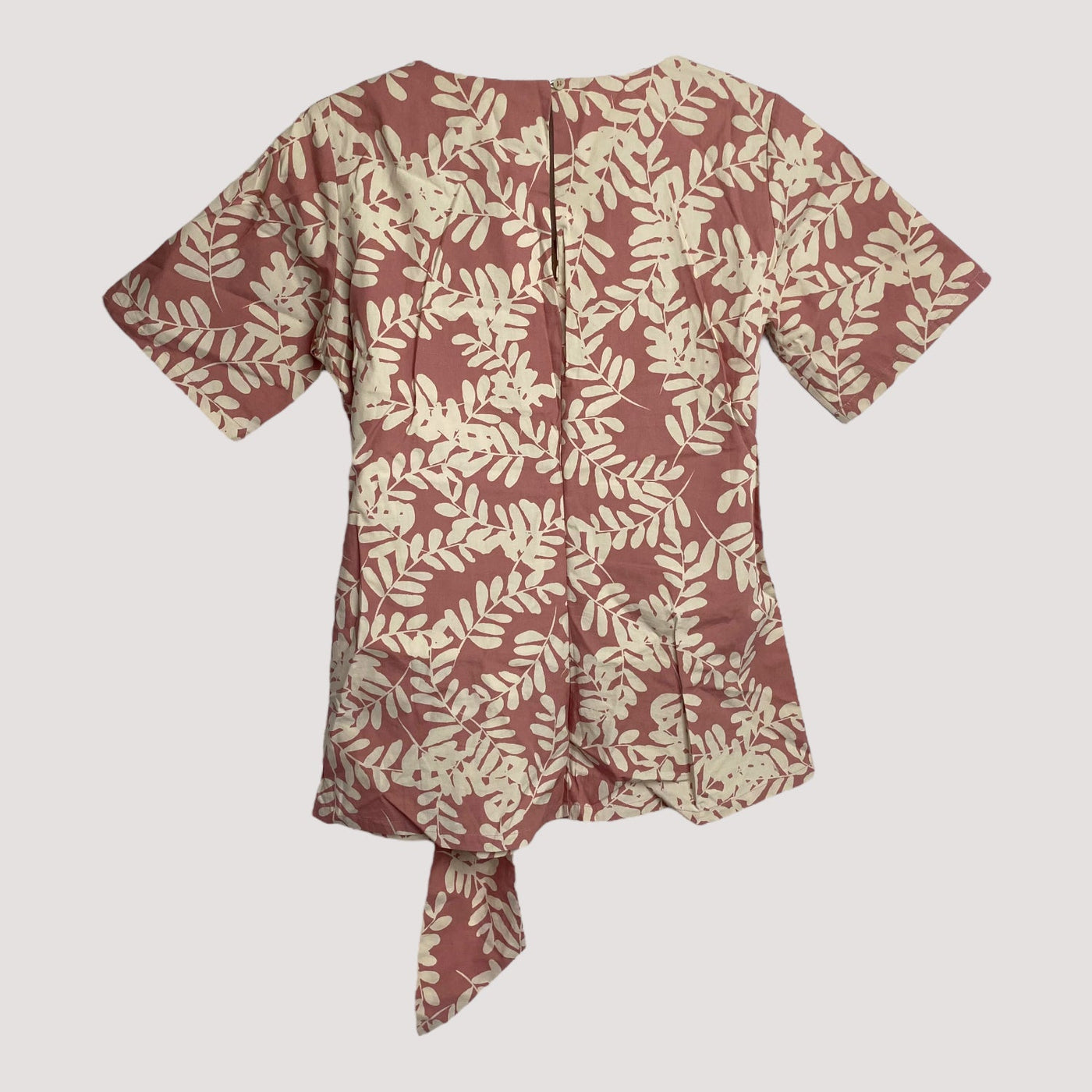Kaiko belted vowen blouse, rose garland | women XS