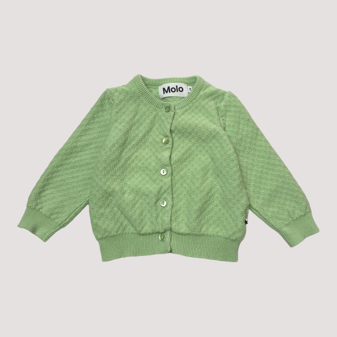 Molo knitted cardigan, apple sorbet | 68cm