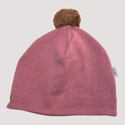 cotton beanie with pom, lavender | 5-8Y