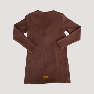 frill sweat dress, brown | 110/116cm