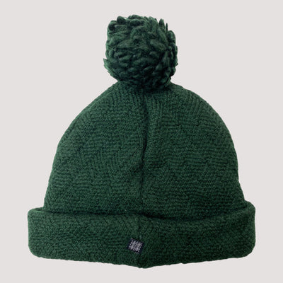 grid merino beanie, forrest green | L