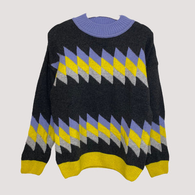 wool sweater, black/yellow | women S