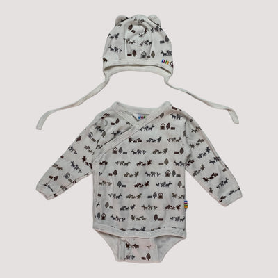 body and hat set, white/multicolor | 60cm