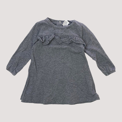 frill tricot dress, grey | 74/80cm