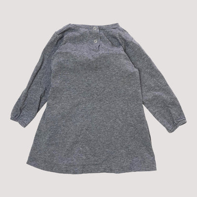 frill tricot dress, grey | 74/80cm
