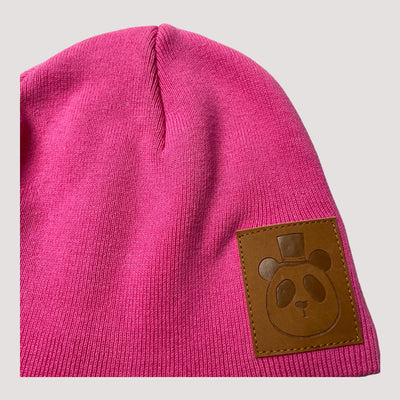 knitted cotton beanie, deep pink | 4-9m
