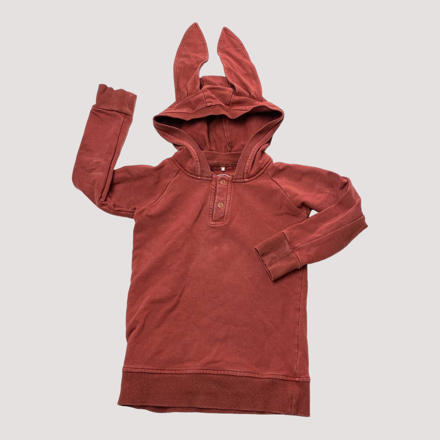 bunny sweat hoodie, rust | 86/92cm