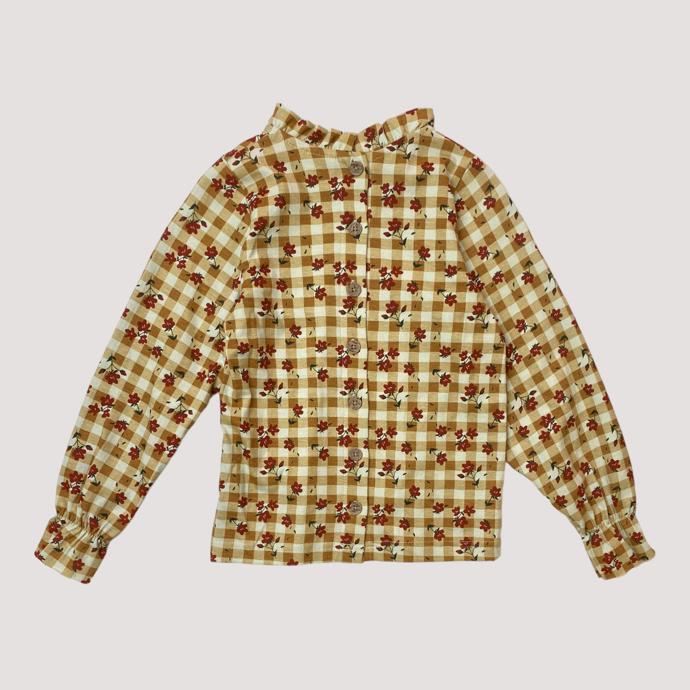 Mainio shirt, plaid flowers | 110/116cm