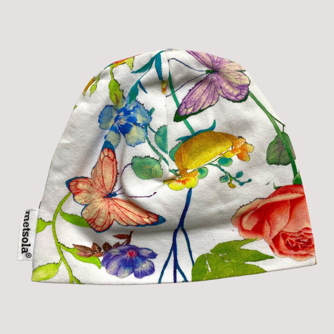 Metsola tricot beanie, flower print | newborn