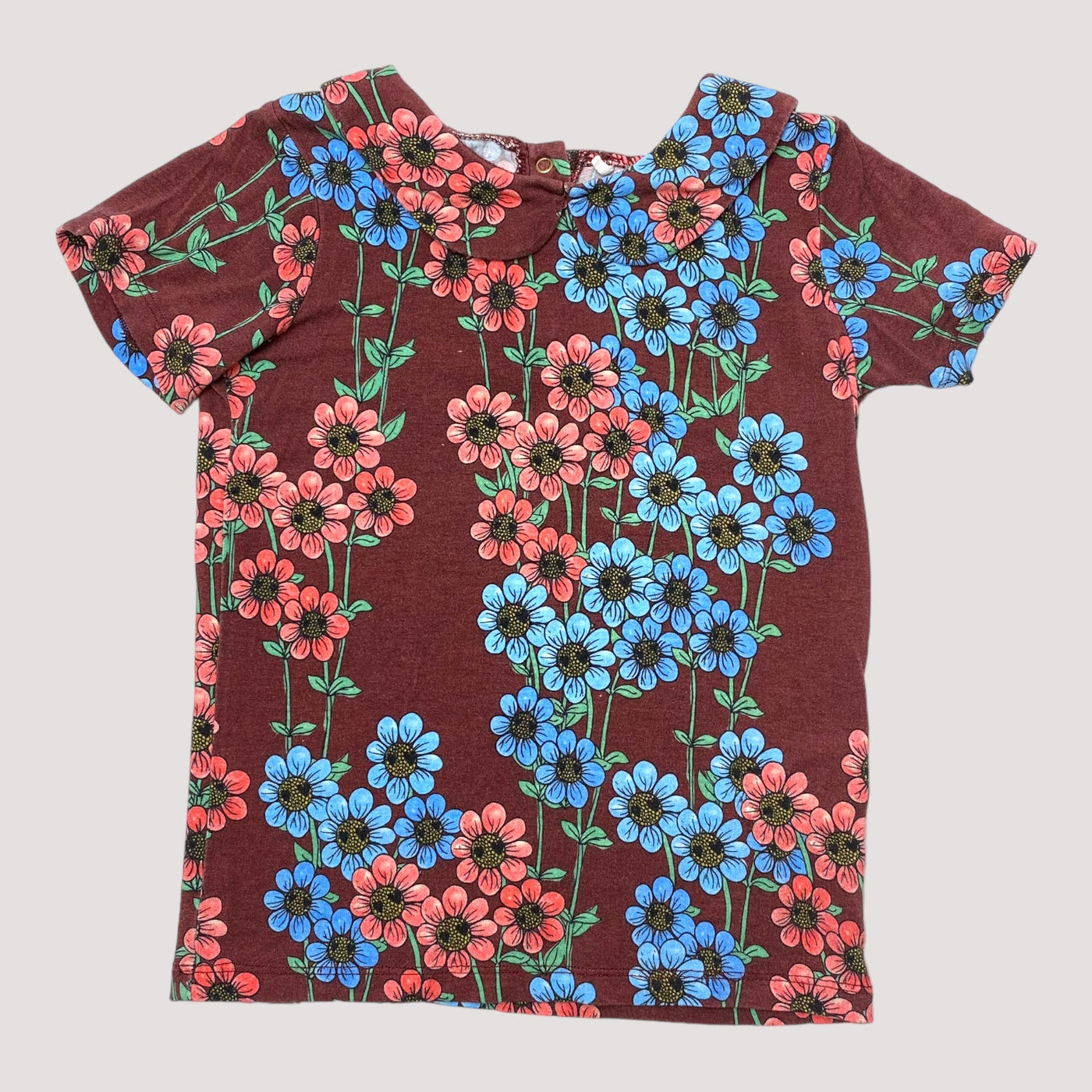 Mini Rodini collar shirt, flowers | 104/110cm