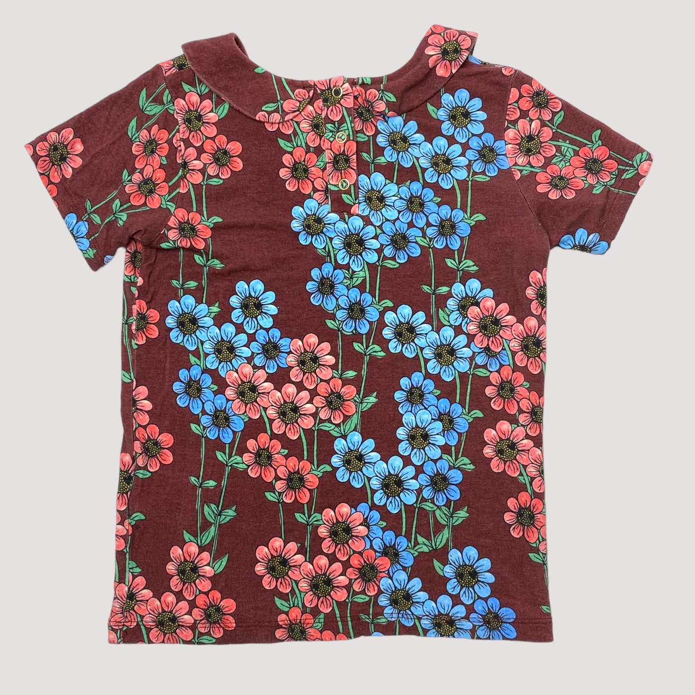 Mini Rodini collar shirt, flowers | 104/110cm